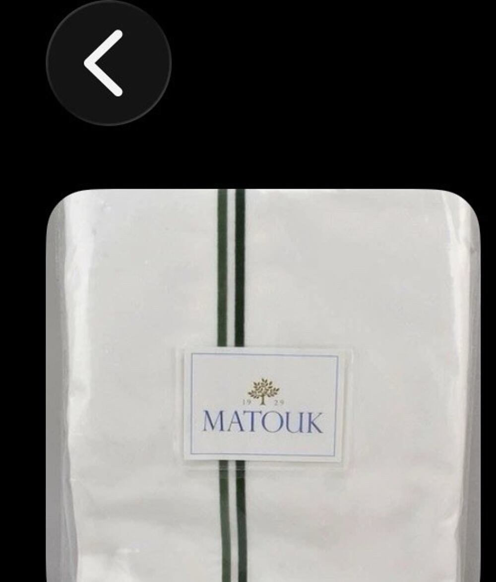 Matouk Essex Cotton Percale KING Duvet Cover White / Green